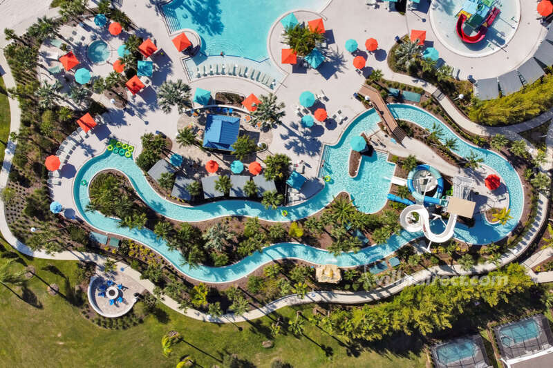 Lazy river aerial view