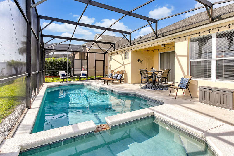 Relax in the sun-splashed pool