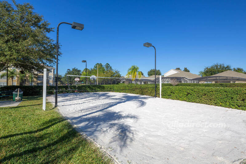 Clubhouse volleyball court