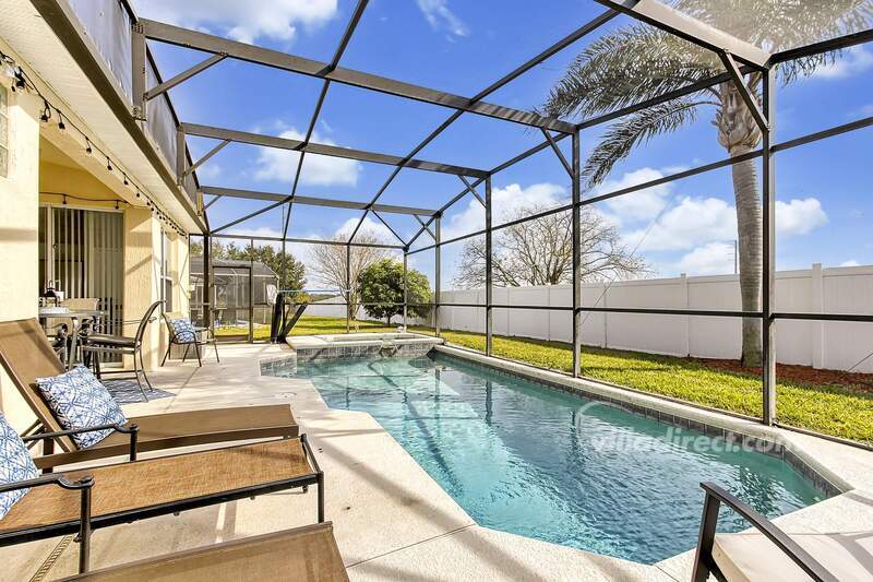 Pool deck with loungers