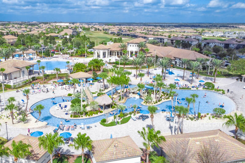 Aerial view of lazy river