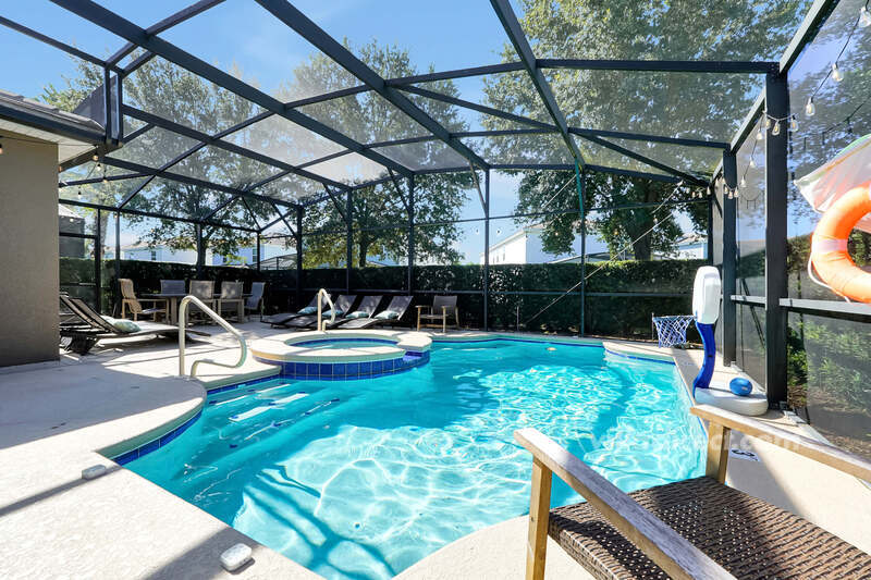 Pool deck and spa