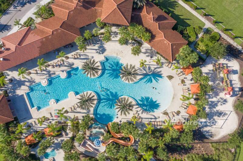 Resort pool from above