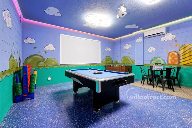 Game room movie screen