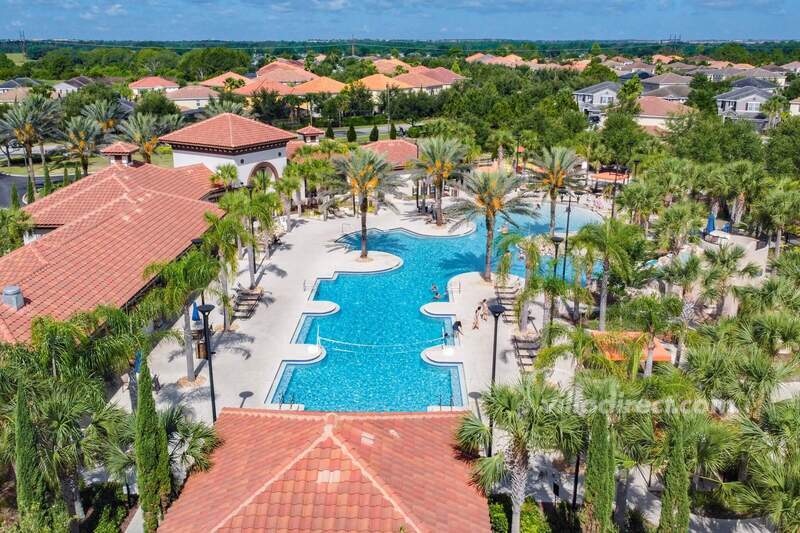 Resort pool from above