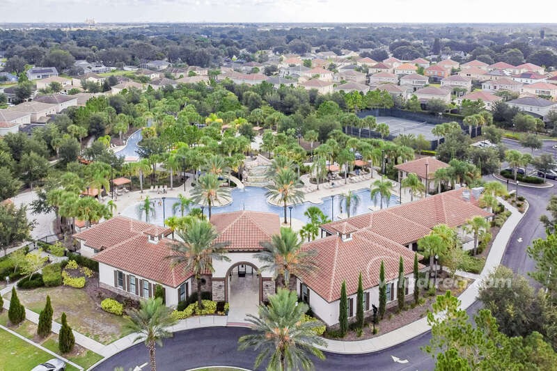 Clubhouse pool from above
