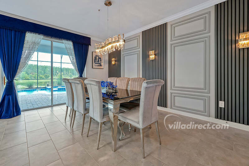 Dining area leads to the pool