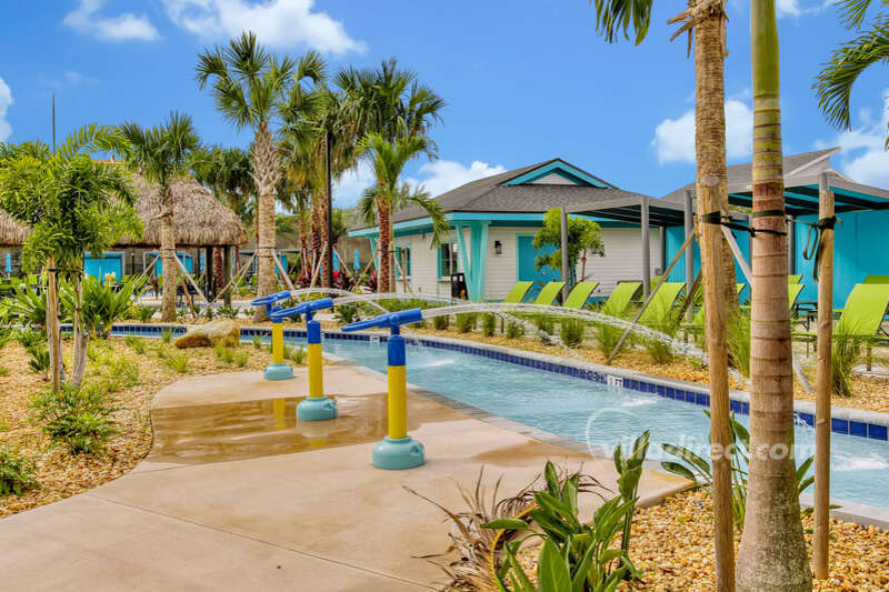 Cabanas and lazy river