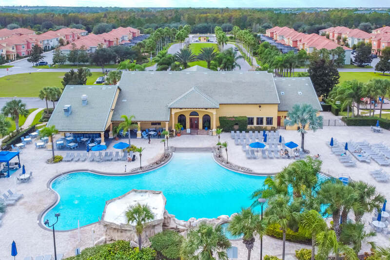 Clubhouse pool from above