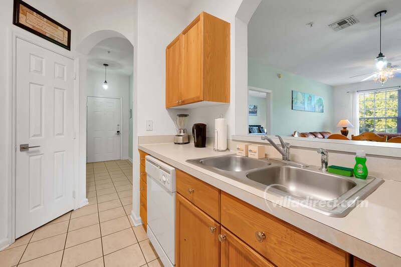 Kitchen opens to family room